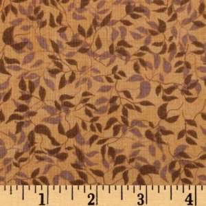  44 Wide Bambi Tonal Leaves Brown Fabric By The Yard 