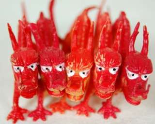 Lot Mini Plastic RED DRAGON Animals Toy Craft Set NEW  