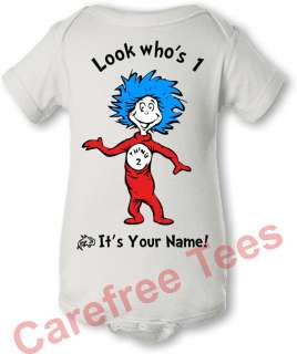 Dr. Seuss Thing 1 or 2 T Shirt PERSONALIZED w/YOUR NAME  