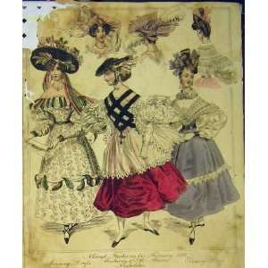1831 Womens Fashion Costumes Evening Dresses Hat Colour  