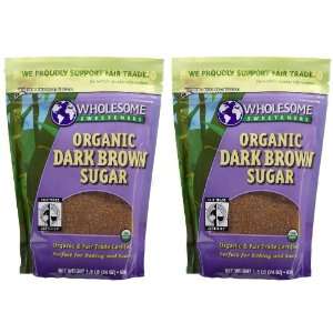 Wholesome Sweeteners Fair Trade Org Dark Brown Sugar, 24 oz Pouches, 2 