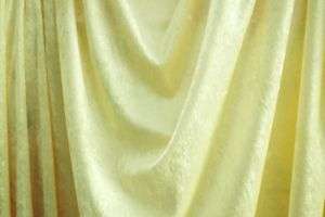 Crushed Panne Ivory Velvet 60poly fabric by the yard  