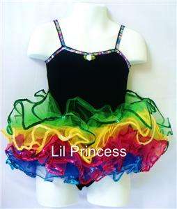 Toddler Ballet Dress Rainbow Tutu Costume Baby 12m  7/8  