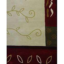 Hand tufted Elegant Maroon New Zealand Wool Rug (4 x 6)   