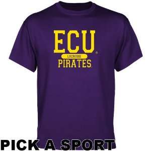  East Carolina Pirates Custom Sport T shirt   Purple 
