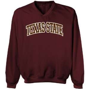 Texas State Bobcats Arch Applique Microfiber Windshirt   Maroon 