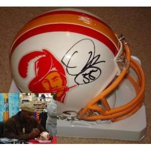 Signed Derrick Brooks Mini Helmet   Bucs Throwback   Autographed NFL 
