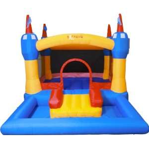  Inflatable Bouncer Bounce House Castle with Play Area Moat 