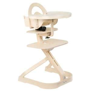   Wooden High Chair With Cushion      Whitewash Baby