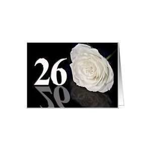  26th Birthday card with a white rose Card Toys & Games