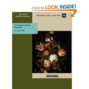  The Poems of Ann Radcliffe (9781427027900) Ann Radcliffe Books