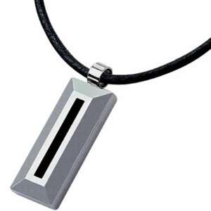 Tungsten Prism Shape Pendant with Rectangular Hole in the Center (Rope 