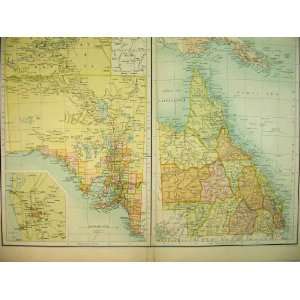  Map South Australia Queensland British New Guinea