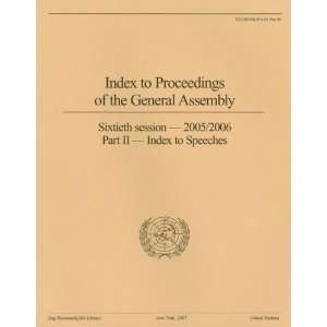  General Assembly 2005 2006 Index to Speeches (9789211011449) United