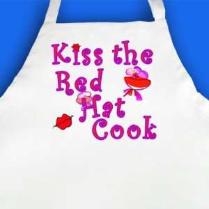  Kiss the RED HAT Cook  Printed Apron
