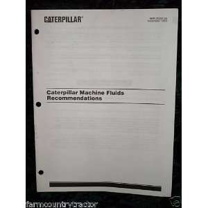   Machine Fluid Recomendation Manual Caterpillar Machine Books