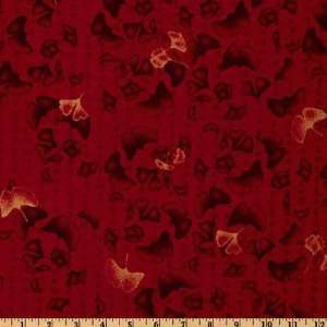    44 Wide Leaves Red Fabric By The Yard Arts, Crafts & Sewing