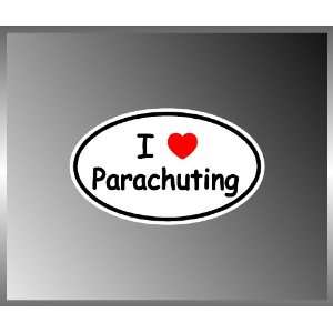  I Love Parachuting Skydiving Vinyl Euro Decal Bumper 