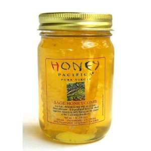 Honey Pacifica Raw Honeycomb, 16 Ounce Cold Packed Jar