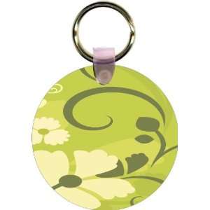  Green Floral Design Art Key Chain   Ideal Gift for all 