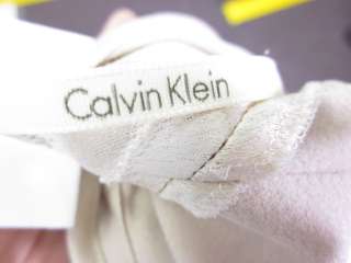 CALVIN KLEIN Champagne Satin Sleeveless Dress Sz M  