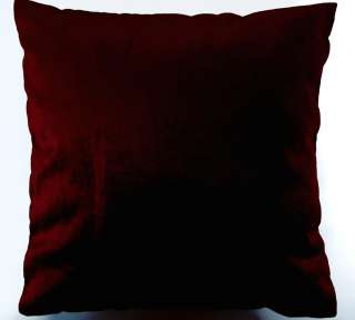 EM93 Burgundy Plain Shiny Shimmer Velvet Cushion/Pillow/Throw Cover 