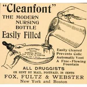  1895 Ad Cleanfont Modern Nursing Bottle Fultz Webster 