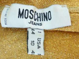 Moschino Jeans Gold Metallic Angora Shirt Top 10  
