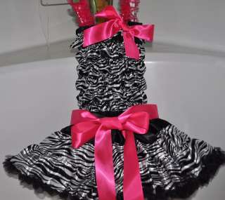 Value 4 sets zebra girl romper Pettiskirt skirt match band hair bow 