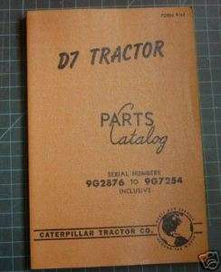 CAT Caterpillar D7 Crawler Tractor Part Manual Book D 7  