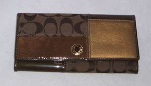 NEW COACH PATCHWORK LEATHER WALLET Style   gorgeous Copper Brown 