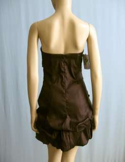 Jessica McClintock Cocoa Brown Strapless Party Dress 8 M  