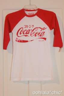 COCA COLA Coke Vintage Look Japan Baseball Tee T Shirt  