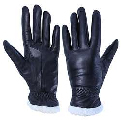 America Best Womens Fleece Lined Leather Gloves  