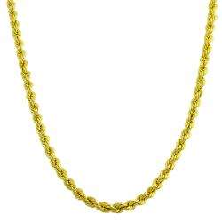 14k Yellow Gold Rope Chain Necklace  