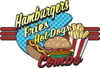Hot Dogs Fries Hamburgers Concession Decal 24  