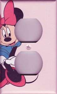 Minnie Mouse Light Pink Single Outlet Plate Cover  