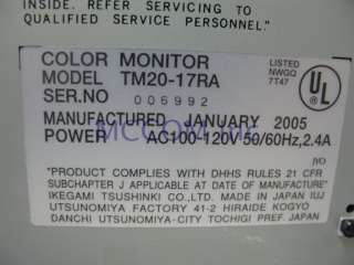 Ikegami TM20 17RA 20 Color Monitor w/ SDI  