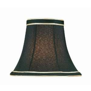  Candelabra Lamp Shade with Gold Trim in Black Fabric   3 
