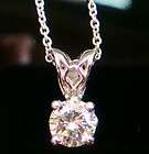 33 Diamond Solitaire Necklace, 14k White Gold Ladies 