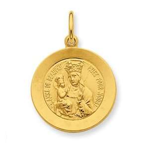   Silver & 24k Gold   plated Saint Anne de Beaupre Medal Jewelry