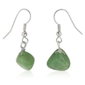   Gold Rhodium Bonded Green Acrylic Drop Earring with Fish Hook Backing
