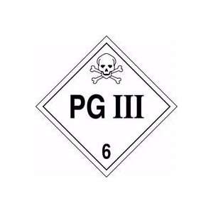  Standard DOT Labels PG III (W/GRAPHIC) 4 x 4