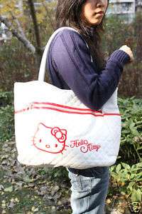 HELLO KITTY WHITE LEATHERETTE SHOULDER BAG TOTE NEW  