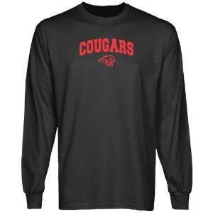  NCAA Houston Cougars Charcoal Logo Arch Long Sleeve T 