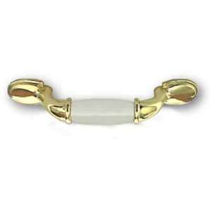   Polished Brass Pull w/ White ABS Center 3 AM 245WPB