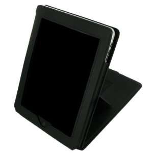 rooCASE Vertical Flip Full Genuine Leather (Black) Case for Apple iPad 
