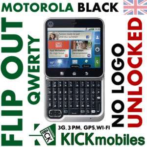 NEW 3G MOTOROLA FLIP OUT FACTORY UNLOCKED FLIPOUT BLACK 5025322415078 