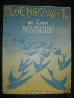 1914 BLUE BIRD WALTZ Abe Olman sheet music bluebird  