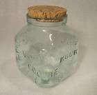 Vintage Green Glass Cookie Jar w/ Real Cork Italy Italian Unique Fish 